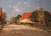 Theodore Clement Steele Street Scene painting